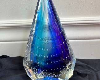 Adam Jablonski Art Glass Teardrop Paperweight