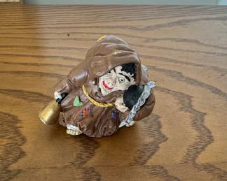 Vintage Friar Tuck Figurine with Bell and Ball Chain
