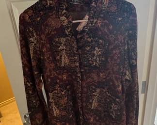 Peruvian Connection Tapestry Print Blouse