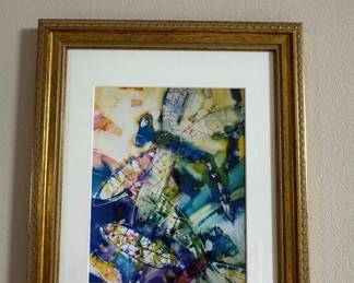 Abstract Dragonfly Watercolor Painting