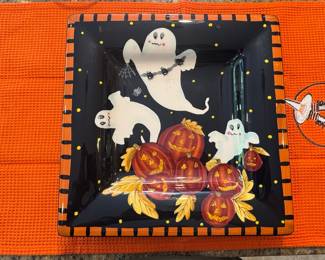Certified International Halloween Gnomes Square Serving Platter