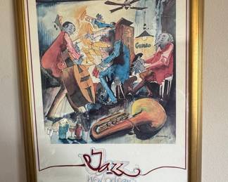 Leo Meiersdorff 'Jazz New Orleans' 1978 Watercolor Lithograph