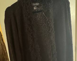 Dialogue New Language of Style Black Fringe Collar Cardigan