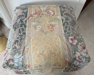 Floral Tapestry Upholstered Ottoman