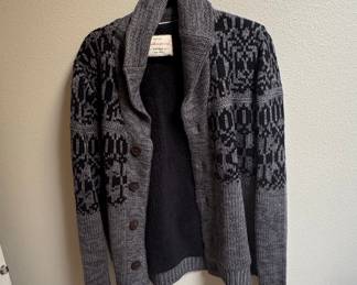 Weatherproof Vintage Men's Shawl Collar Sherpa-Lined Cardigan