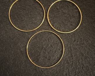 Set of Three Yellow Gold Bangle Bracelets