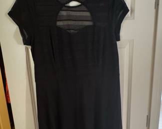 Black Textured Keyhole Cocktail Dress