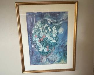 Marc Chagall 'Bouquet with Flying Lovers' Exhibition Poster