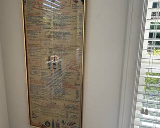 Vintage Da Giggetto al Portico Restaurant Menu Poster