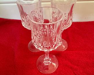 Vintage Cristal d'Arques-Durand Longchamp Wine Goblets