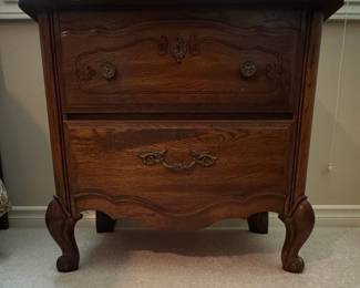 Vintage French Provincial Style Two-Drawer Nightstand