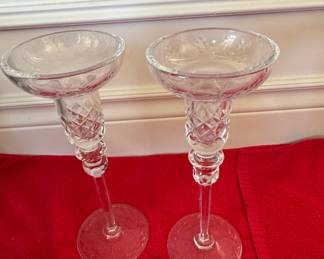 Rogaska Gallia Pattern Crystal Candlestick Holders