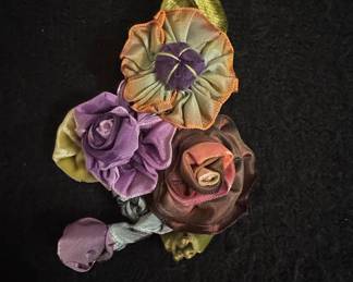 Handmade Ribbonwork Floral Brooch