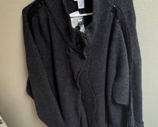 Soft Surroundings Sequin-Accented Wool-Blend Cardigan