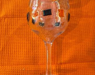 Decorative Fused-Glass Accent Wine Glass
