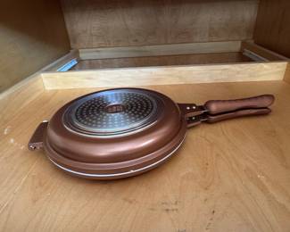 Cook's Companion Cast Aluminum Nonstick Versa Flip II Pan Copper Color