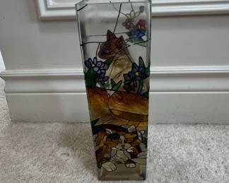 Joan Baker Designs Tiffany-Style Cat Vase