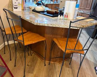 3 Bar stools with Matching Desk Chair
