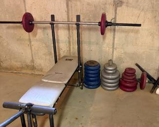 Weight bench and weights