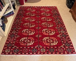Hand-Knotted Bokhara Wool Rug (82"L x 62"W)