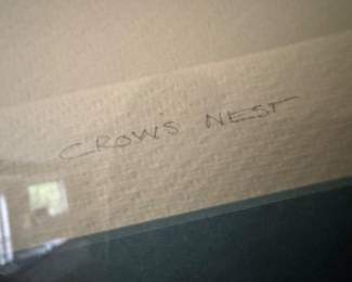 Framed Original Lithograph "Crow's Nest" Signed Nancy Reinke - Edition 13/75