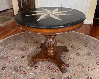 Butler Fossil Stone Round Accent Hall Table (36"D x 30-1/2"H)