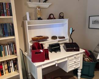 Ballard Designs 4 Drawer Desk with Shelves (Desk - 48"W x 28"D x 30"H / Top Shelves - 45"W x 9-1/2"D x 28"H)