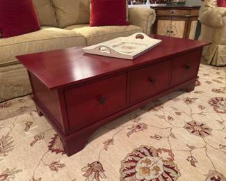 Pottery Barn 3 Drawer Rectangular Coffee Table (52"W x 24"D x 17"H)