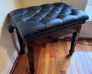 Tufted Leather Adjustable Piano Bench