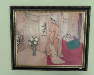 Framed Reproduction Print "Young Girl with the Vase of Flowers" by Henri Matisse