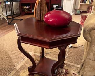 Octagonal 2 Tiered Side Table (23"D x 23"W x 25"H)