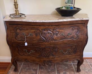 Fairfield Granite Top 2 Drawer Dresser (18"D x 50"W x 34"H)