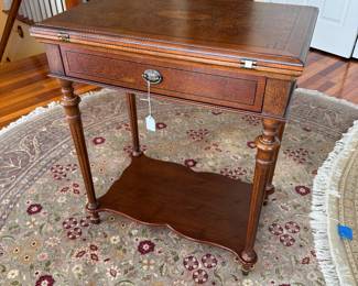 Bombay 1 Drawer / 2 Tier Sliding Top Game Table (16-1/2"/33"W x 20"D x 30"H)