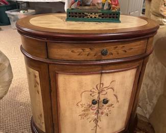 Oval 2 Door / 1 Drawer Side Table (18"D x 25"W x 28"H)