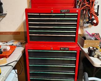Husky 2 Compartment Castered Tool Box