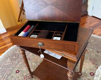 Bombay 1 Drawer / 2 Tier Sliding Top Game Table (16-1/2"/33"W x 20"D x 30"H)