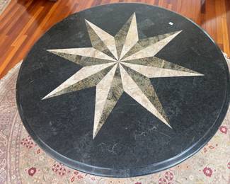 Butler Fossil Stone Round Accent Hall Table (36"D x 30-1/2"H)