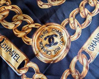 Chanel Chain Motif Style Silk Scarf