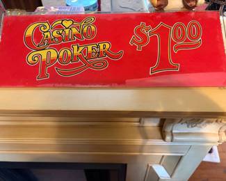 Vintage casino poker sign