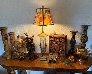 Vintage Cut Crystal and Brass Table Lamp