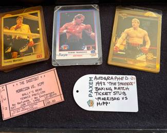 1992 ‘The Shootout’ Boxing Match ticket stub hand signed by Tommy Morrison and Michael Buffer ( legendary boxing announcer)