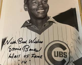 Ernie Banks Signed Hall of Fame Photograph