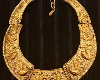 Vintage Alexis Kirk Egyptian Bib Statement Necklace w/certificate of authenticity 
