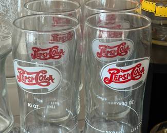 Vintage Pepsi-Cola Double Dot Syrup Line Restaurant Glasses