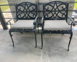 Pair metal chairs