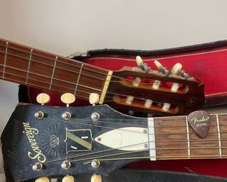 Detail of guitars