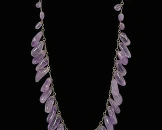 Graduated Amethyst Briolette Necklace