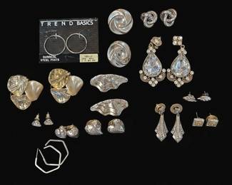 Assorted Vintage and Contemporary Fashion Earrings Collection with Notable Weiss and Designer Pieces
