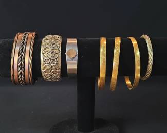 Assorted Vintage Costume and Metal Bangle Bracelet Collection