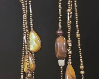 MultiStrand Beaded Necklace with Glass Pendant by Chicos
